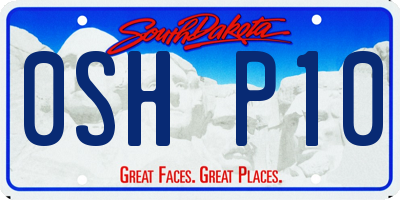 SD license plate 0SHP10