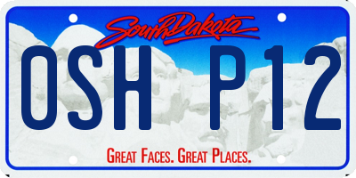 SD license plate 0SHP12