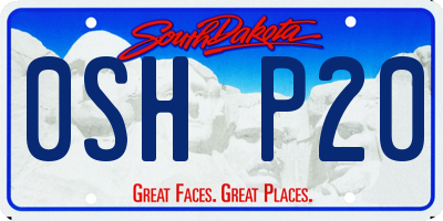 SD license plate 0SHP20