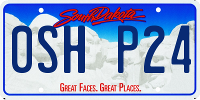 SD license plate 0SHP24