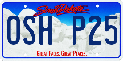 SD license plate 0SHP25