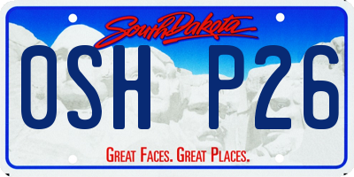 SD license plate 0SHP26