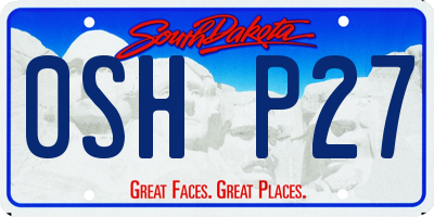 SD license plate 0SHP27