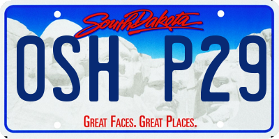 SD license plate 0SHP29