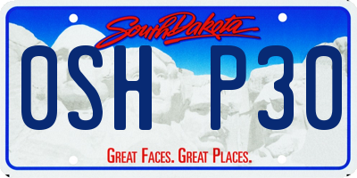 SD license plate 0SHP30