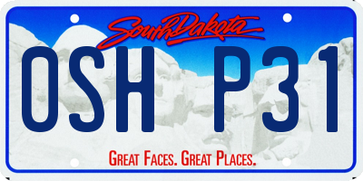 SD license plate 0SHP31