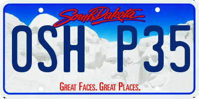 SD license plate 0SHP35