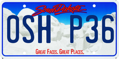 SD license plate 0SHP36