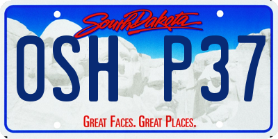 SD license plate 0SHP37