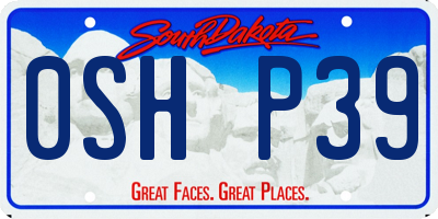 SD license plate 0SHP39