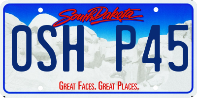 SD license plate 0SHP45