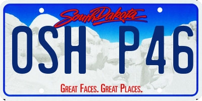 SD license plate 0SHP46