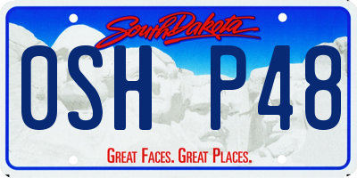 SD license plate 0SHP48