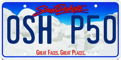 SD license plate 0SHP50