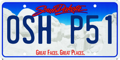 SD license plate 0SHP51