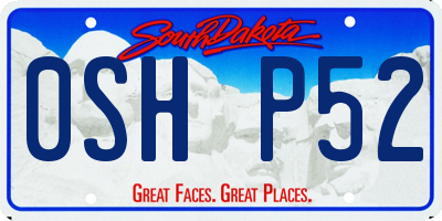 SD license plate 0SHP52