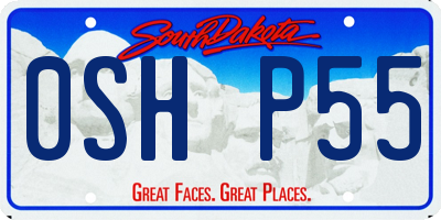 SD license plate 0SHP55