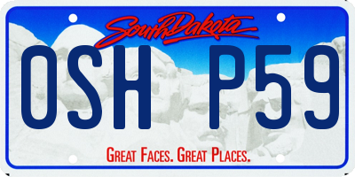 SD license plate 0SHP59