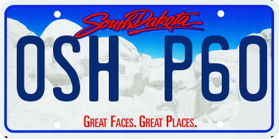 SD license plate 0SHP60