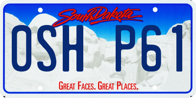 SD license plate 0SHP61