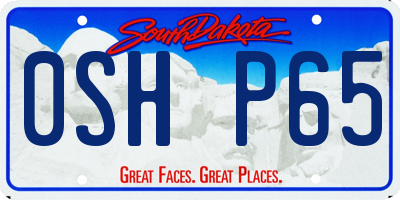 SD license plate 0SHP65