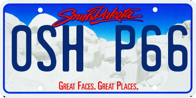 SD license plate 0SHP66