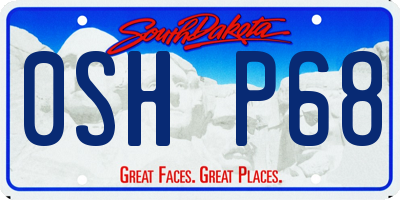 SD license plate 0SHP68