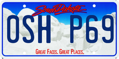 SD license plate 0SHP69