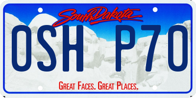 SD license plate 0SHP70