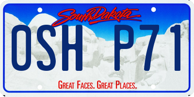 SD license plate 0SHP71