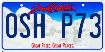 SD license plate 0SHP73