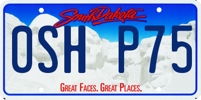SD license plate 0SHP75