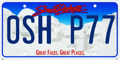 SD license plate 0SHP77