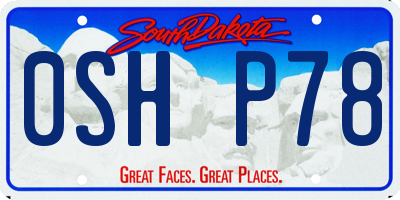 SD license plate 0SHP78