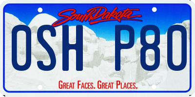 SD license plate 0SHP80