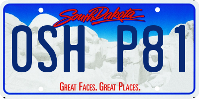 SD license plate 0SHP81
