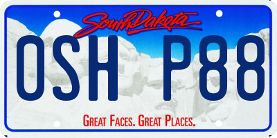 SD license plate 0SHP88