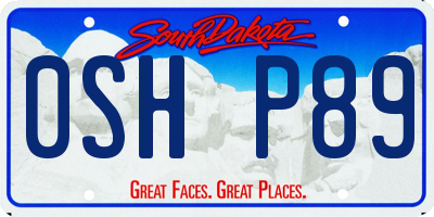 SD license plate 0SHP89