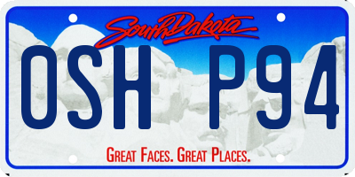 SD license plate 0SHP94