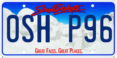 SD license plate 0SHP96