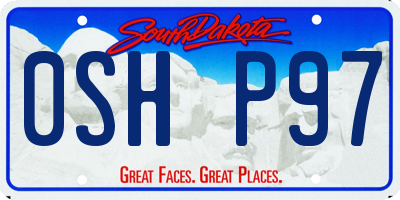 SD license plate 0SHP97
