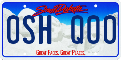 SD license plate 0SHQ00