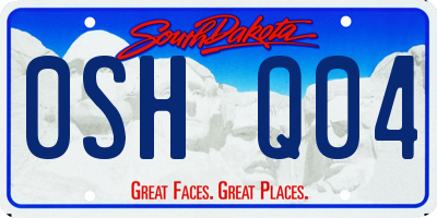 SD license plate 0SHQ04