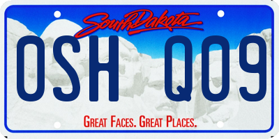 SD license plate 0SHQ09