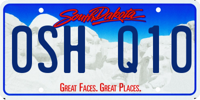 SD license plate 0SHQ10