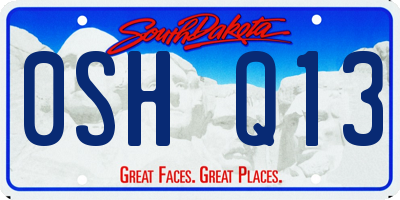 SD license plate 0SHQ13