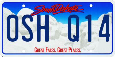 SD license plate 0SHQ14