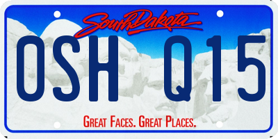 SD license plate 0SHQ15
