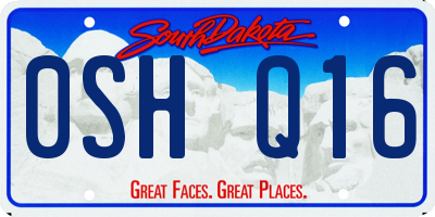 SD license plate 0SHQ16