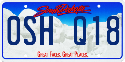 SD license plate 0SHQ18